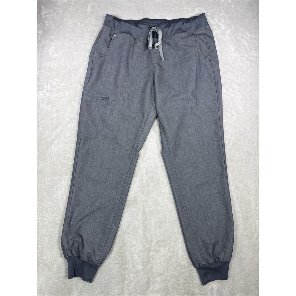 FIGS Zamora Jogger Scrub Pants Womens Large Charcoal Gray Technical Collection